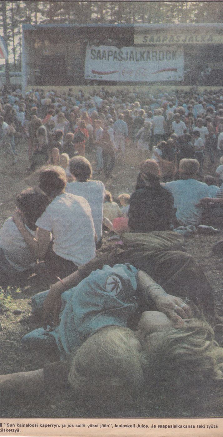 Turun Sanomien Extra-liite la 4. hein&auml;kuuta 1981 Saapasjalkarock, Pihtipudas.