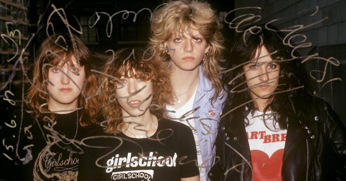 Girlschool nimikirjoitettu valokuva